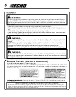 Предварительный просмотр 6 страницы Echo SRM - 265U Operator'S Manual