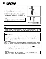 Предварительный просмотр 16 страницы Echo SRM - 265U Operator'S Manual