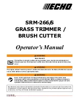 Предварительный просмотр 1 страницы Echo SRM-266/S Operator'S Manual