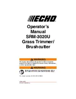 Предварительный просмотр 1 страницы Echo SRM-3020U Operator'S Manual