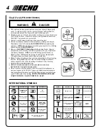 Предварительный просмотр 4 страницы Echo SRM-310S Operator'S Manual