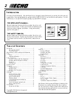 Preview for 2 page of Echo SRM - 340 Operator'S Manual