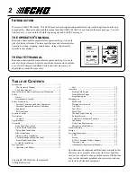 Preview for 2 page of Echo SRM-3400 Series Operator'S Manual