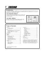 Preview for 2 page of Echo SRM - 410U Operator'S Manual