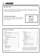 Предварительный просмотр 2 страницы Echo TC-210i Operator'S Manual