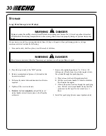 Preview for 30 page of Echo TRIMMER ATTACHMENT SRM-261SB Operator'S Manual