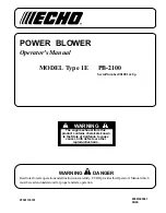 Preview for 1 page of Echo Type 1E PB-2100 Operator'S Manual