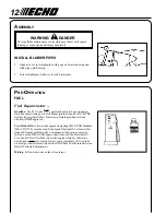 Preview for 12 page of Echo Type 1E PB-2100 Operator'S Manual