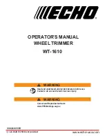 Предварительный просмотр 1 страницы Echo WT-1610 Operator'S Manual