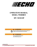 Предварительный просмотр 1 страницы Echo WT-1610HSP Operator'S Manual