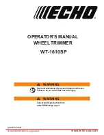 Предварительный просмотр 1 страницы Echo WT-1610SP Operator'S Manual