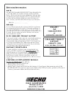 Preview for 16 page of Echo YARD SHIELD SYSTEM 99944200300 Instruction Manual