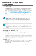 Preview for 2 page of echoflex ElahoAccess Installation Manual