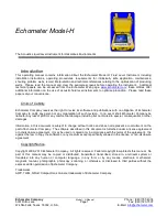 Echometer Model-H Operating Manual preview