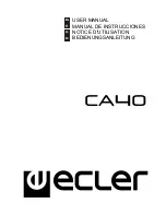 Предварительный просмотр 1 страницы Ecler CA40 User Manual