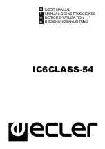 Preview for 1 page of Ecler IC6CLASS-54 User Manual