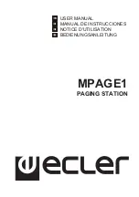 Ecler MPAGE1 User Manual preview