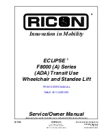 Eclipse Combustion F8000 Series Service/ Service/Owner Manual preview