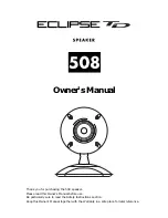 Preview for 1 page of Eclipse TD 508 Owner'S Manual