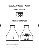 Preview for 1 page of Eclipse TD A502 Owner'S Manual