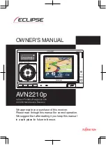 Предварительный просмотр 1 страницы Eclipse AVN 2210p mkII Owner'S Manual