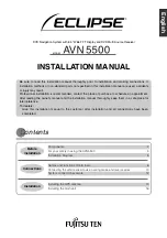 Preview for 1 page of Eclipse AVN 5500 Installation Manual