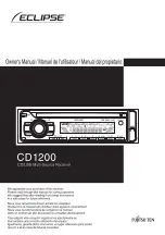 Предварительный просмотр 1 страницы Eclipse CD1200 Owner'S Manual