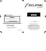 Предварительный просмотр 1 страницы Eclipse CD3413 Owner'S Manual