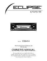 Предварительный просмотр 1 страницы Eclipse CD3414 Owner'S Manual