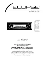 Предварительный просмотр 1 страницы Eclipse CD3424 Owner'S Manual