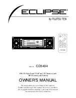 Предварительный просмотр 1 страницы Eclipse CD3434 Owner'S Manual