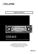 Предварительный просмотр 1 страницы Eclipse CD5425 Owner'S Manual