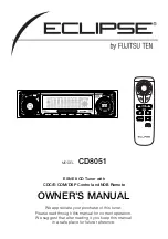 Eclipse CD8051 Owner'S Manual preview