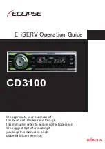 Preview for 1 page of Eclipse E-iSERV CD3100 Operation Operation Manual