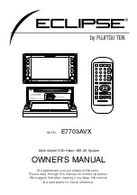 Preview for 1 page of Eclipse E7703AVX Owner'S Manual