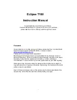 Preview for 1 page of Eclipse T180 Instruction Manual