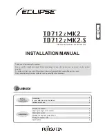 Eclipse TD712z MK2 Installation Manual предпросмотр