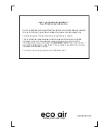 Предварительный просмотр 18 страницы Eco Air ECO1201SN User Manual