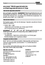 Preview for 2 page of eco mesh EM49E Operating Instructions Manual