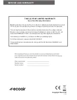 Preview for 8 page of Ecoair ECO DD122 Mini Users Manual & Energy Saving Tips