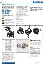 Предварительный просмотр 14 страницы Ecoflam MAX GAS 120 P Technical Data, Operating Instructions, Electric Diagrams, Spare Parts List