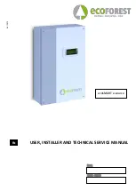 ECOFOREST ecoSMART e-source User, Installer And Technical Service Manual preview