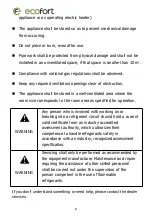 Предварительный просмотр 10 страницы ecofort ecoQ CoolAir 10 Owner'S Manual