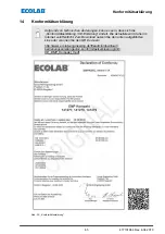 Предварительный просмотр 67 страницы Ecolab 141277 Operating Instruction