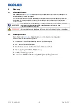 Предварительный просмотр 21 страницы Ecolab 183042 Operating Instructions Manual