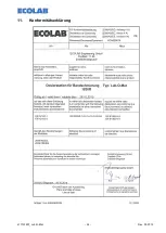 Предварительный просмотр 24 страницы Ecolab 183042 Operating Instructions Manual