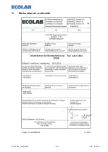 Предварительный просмотр 70 страницы Ecolab 183042 Operating Instructions Manual