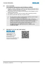 Предварительный просмотр 48 страницы Ecolab 249240 Operating Instructions Manual