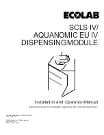 Предварительный просмотр 1 страницы Ecolab AQUANOMIC EU IV Installation And Operation Manual