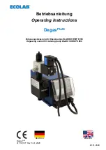 Ecolab DegasPLUS Operating Instructions Manual preview